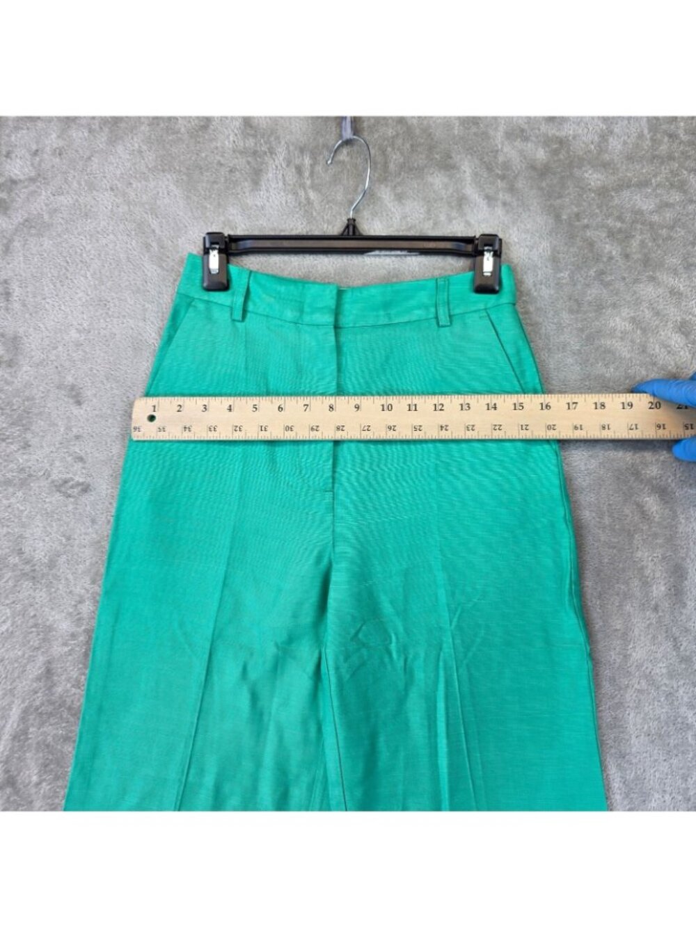 Sezane Dress Pants Womens 34 US 2 Green Viscose Twill Wide Leg High Rise - Picture 9 of 12